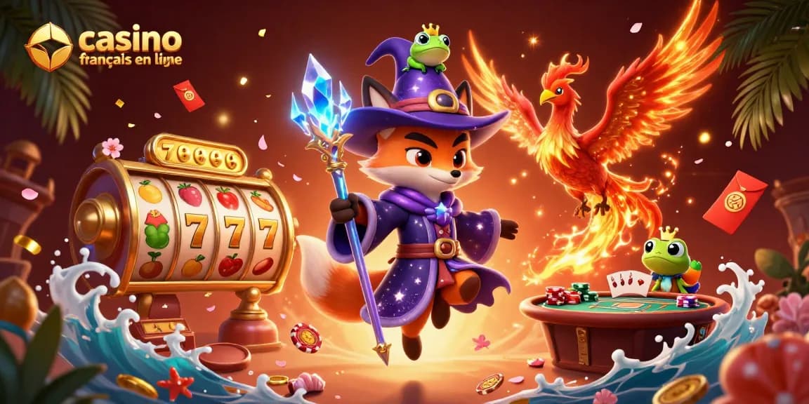 Jouez à des jeux captivants dans un casino francais en ligne avec une illustration magique.