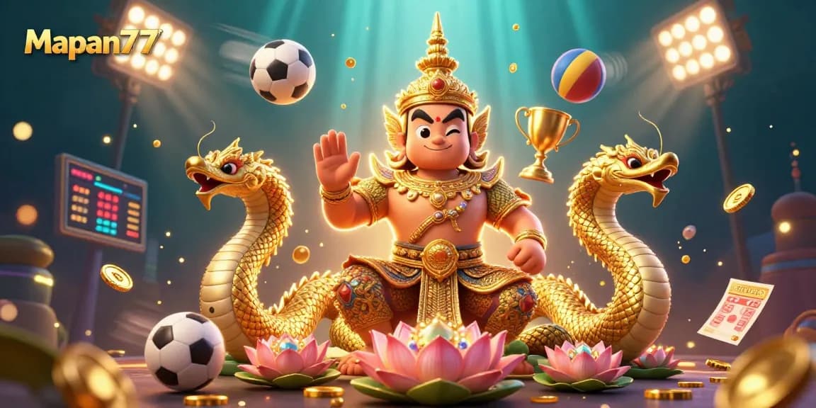 Join Mapan777's thrilling quest for fortune with vibrant casino characters and dynamic sports action!
