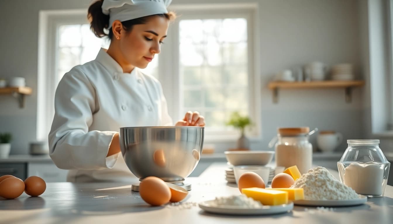 Maak mousseline in een luchtige keuken met ingrediënten en een mooie presentatie.