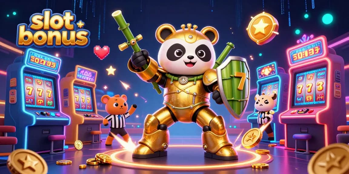 Experience the excitement of the slot bonus with animated characters in a vibrant casino scene.