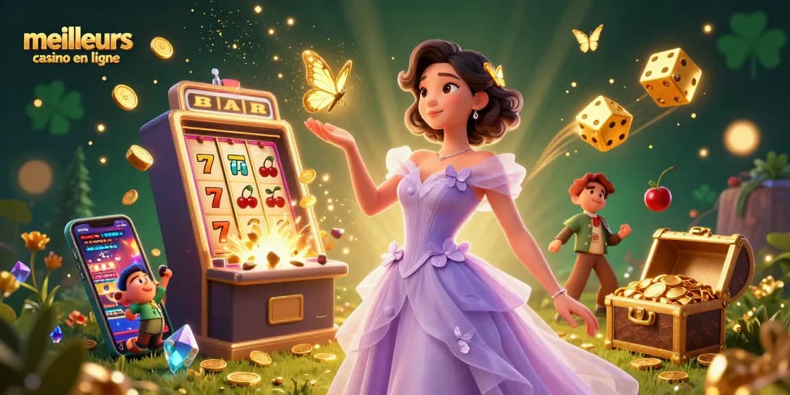 Découvrez l'excitation des meilleurs casino en ligne avec des éléments 3D vibrants mettant en avant des jeux et des jackpots palpitants.