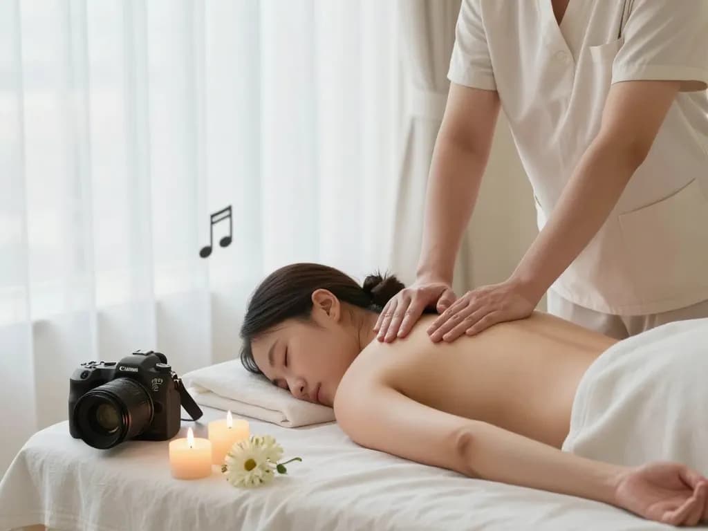 부드러운 조명과 편안한 분위기가 있는 차분한 웰니스 공간에서 신사동마사지로 재충전하는 경험.