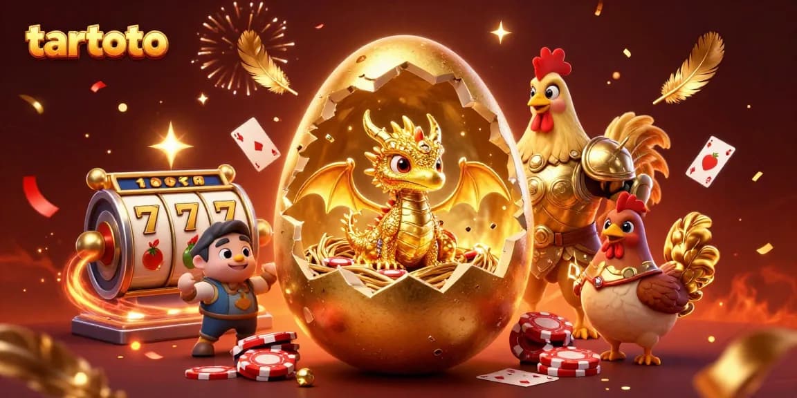 Experience the excitement of tartoto with a golden dragon and poker chips in this vibrant casino scene.
