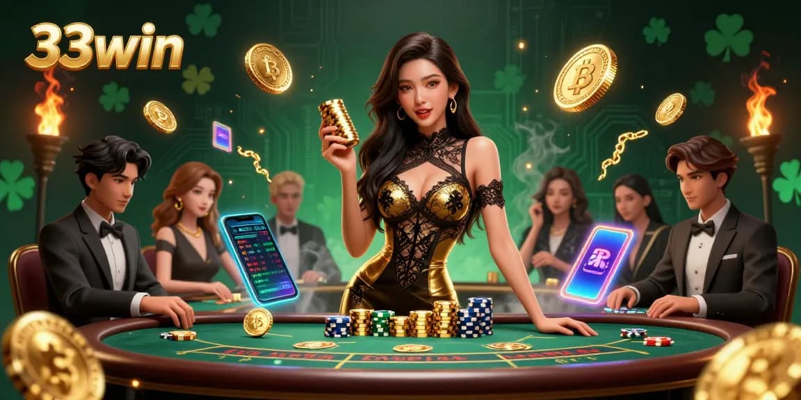 33win offers an exclusive gambling experience with high-stakes baccarat and vibrant crypto elements.