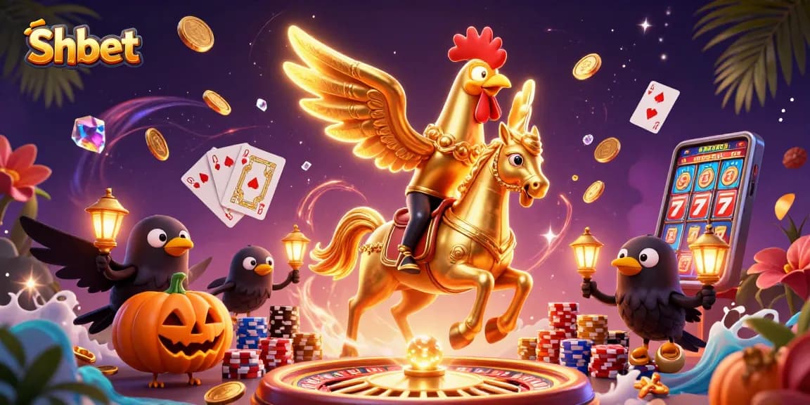 Experience thrilling gameplay at Shbet with golden rooster and dynamic casino elements.