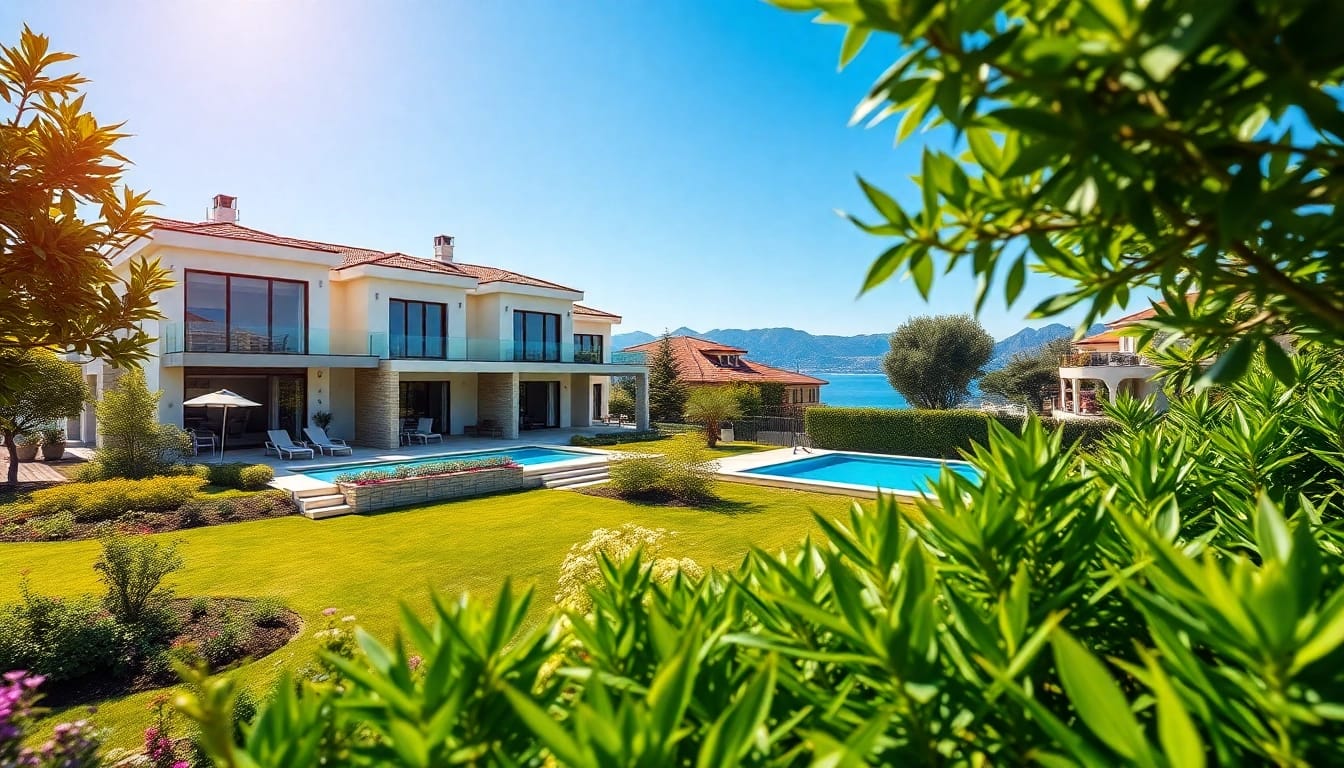 Highlight Alanya property sale options with luxury villas and scenic views in a vibrant setting.