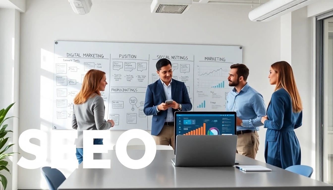 Dynamic team planning strategies at SEO Agency Clearwater's bright office space.