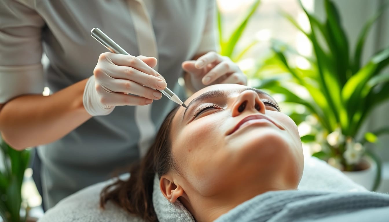 Experience an anti-aging facial Queens NY with expert application, showcasing rejuvenated skin and a soothing spa atmosphere.