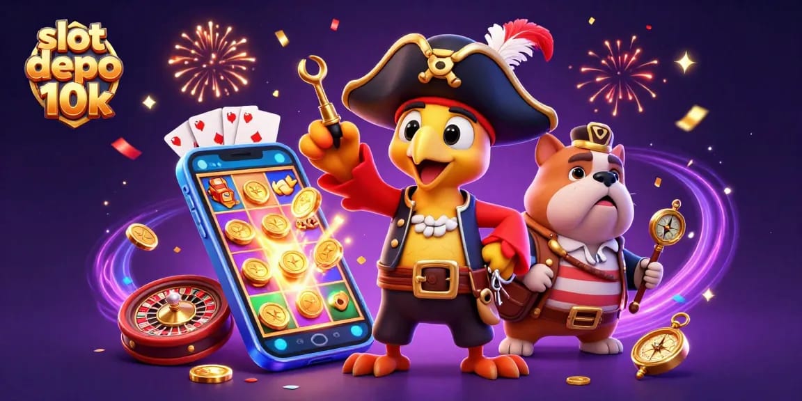 Experience thrilling excitement with slot depo 10k as a parrot captain guides vibrant gaming action.