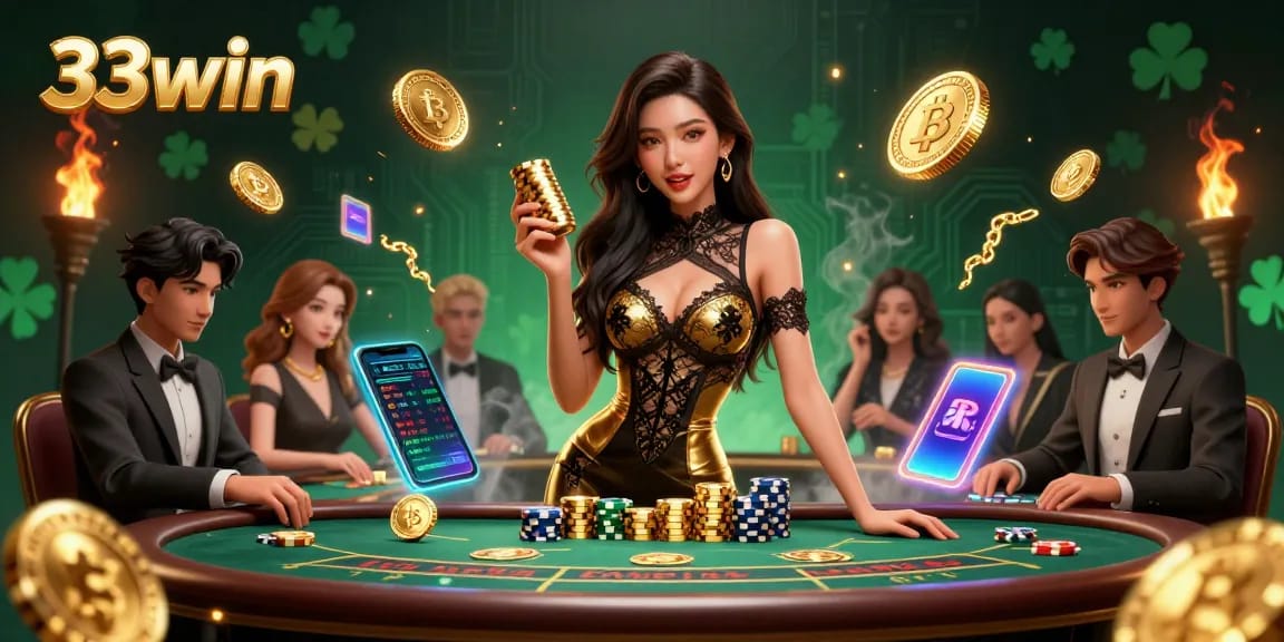 33win offers an exclusive gambling experience with high-stakes baccarat and vibrant crypto elements.