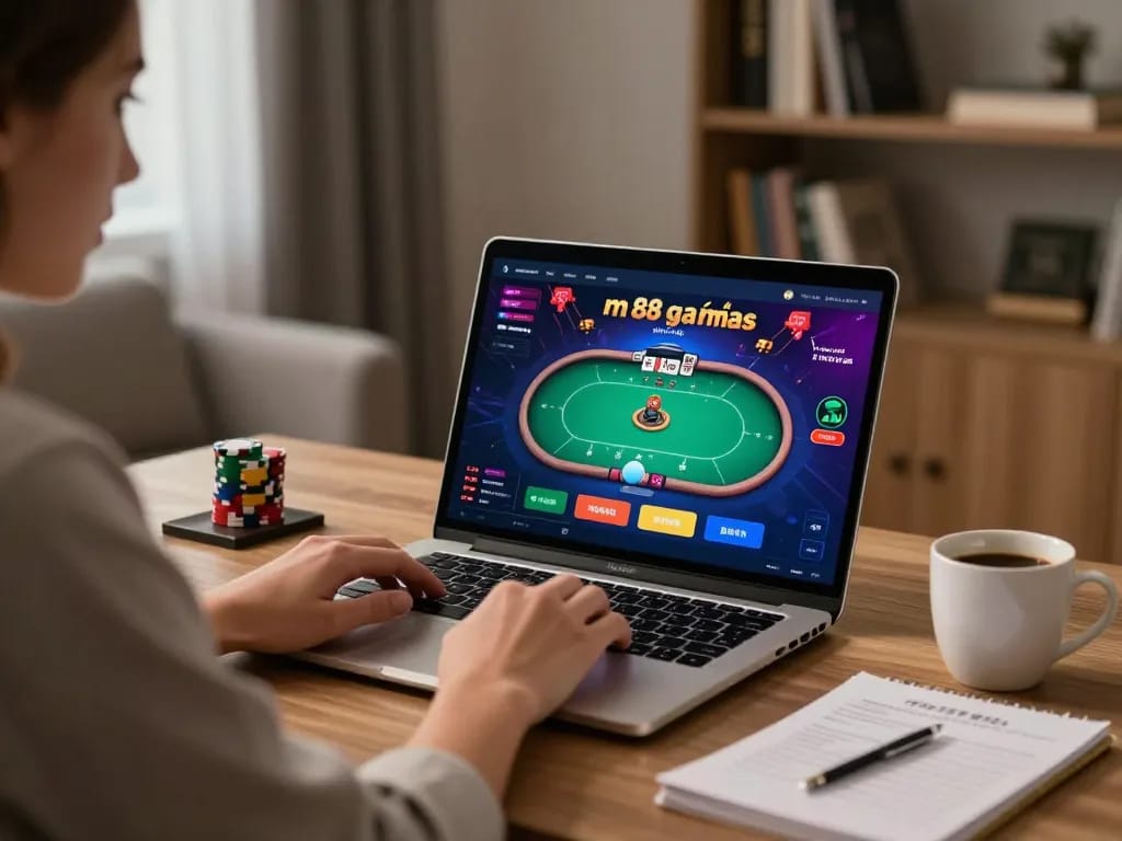 Một khoảnh khắc chơi game hấp dẫn với người chơi truy cập m88 link mới nhất để tìm hiểu chiến lược poker trực tuyến.