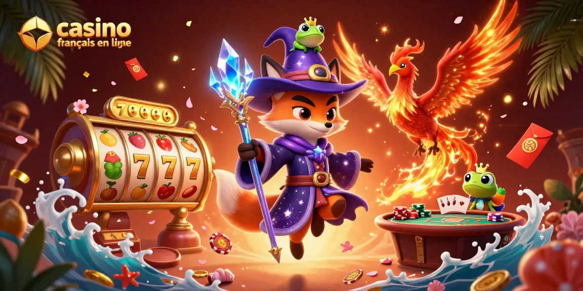 Jouez à des jeux captivants dans un casino francais en ligne avec une illustration magique.