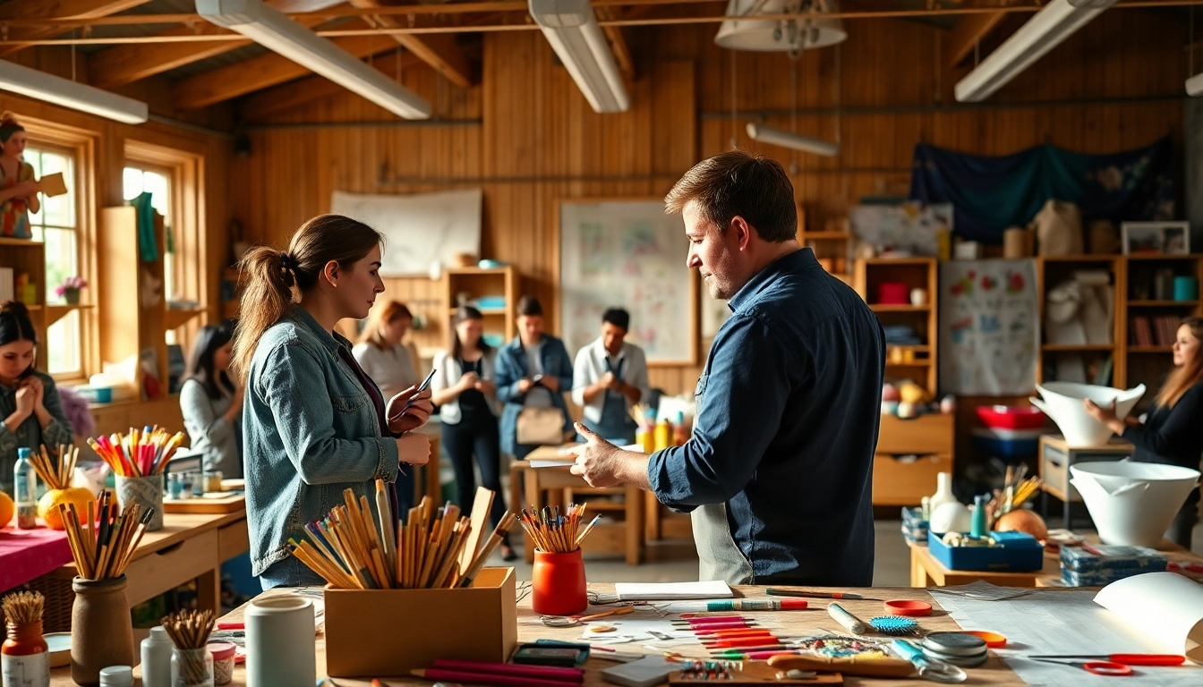 Engage in craft training with hands-on learning in a vibrant workshop environment.