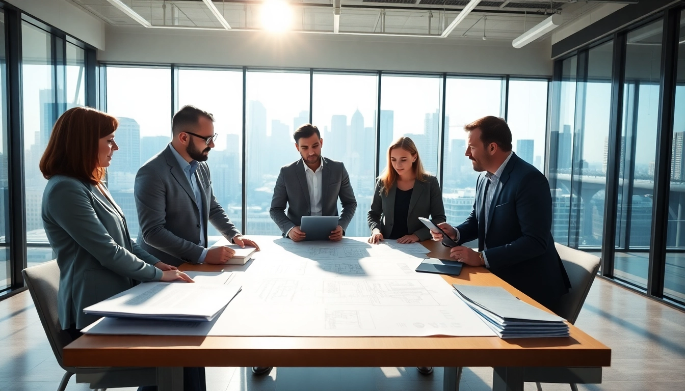 Enhancing construction advocacy through teamwork in a modern office environment.
