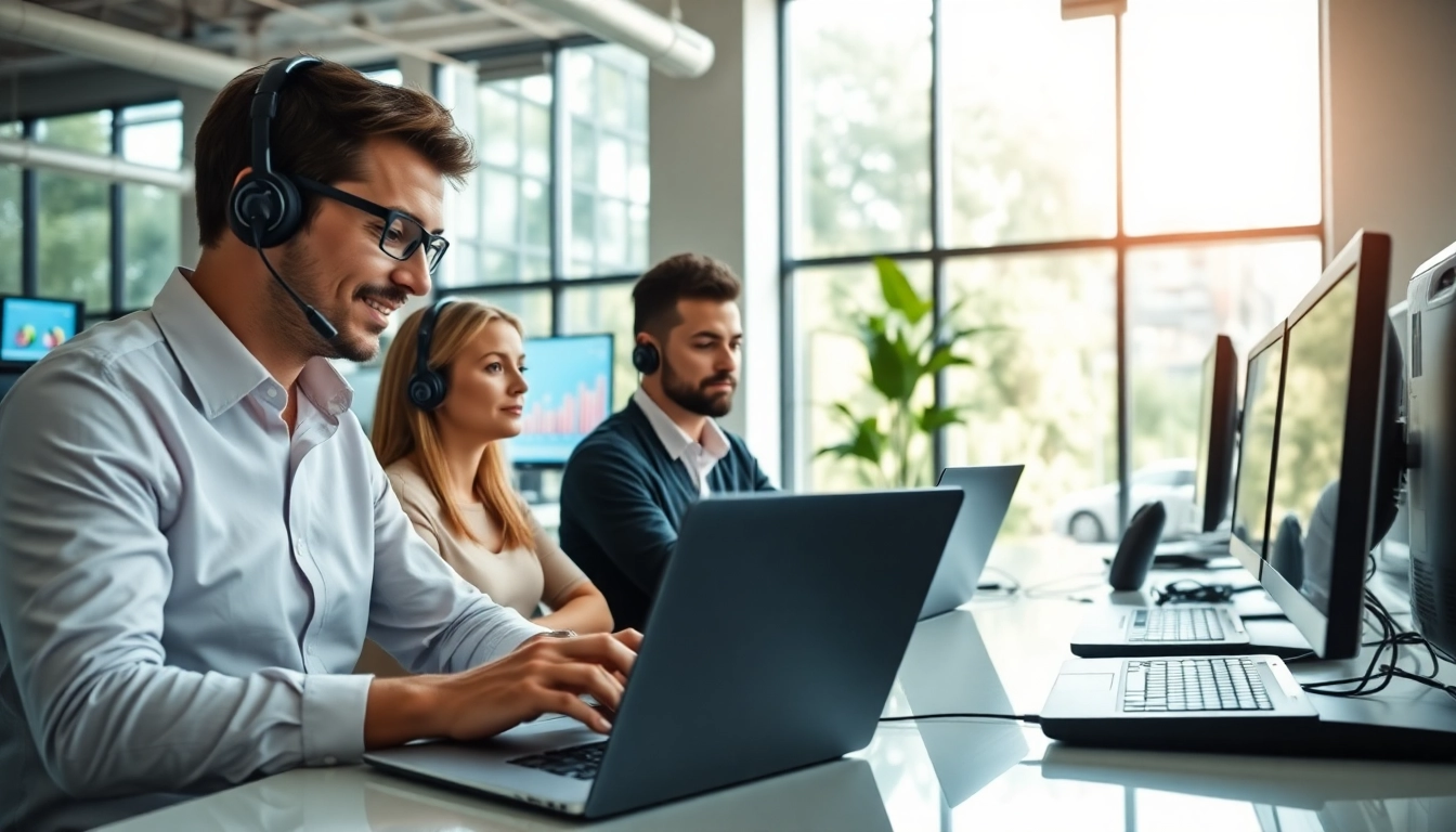 Manage IT services Lakeland with a professional team collaborating in a bright office.