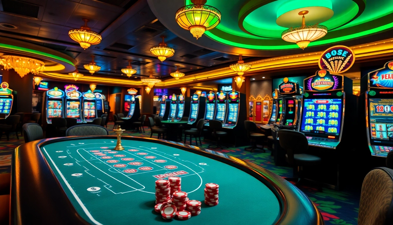 L'expérience vibrante du casino en ligne met en avant un casino en ligne fiable avec des jeux colorés, des jetons et des machines à sous.