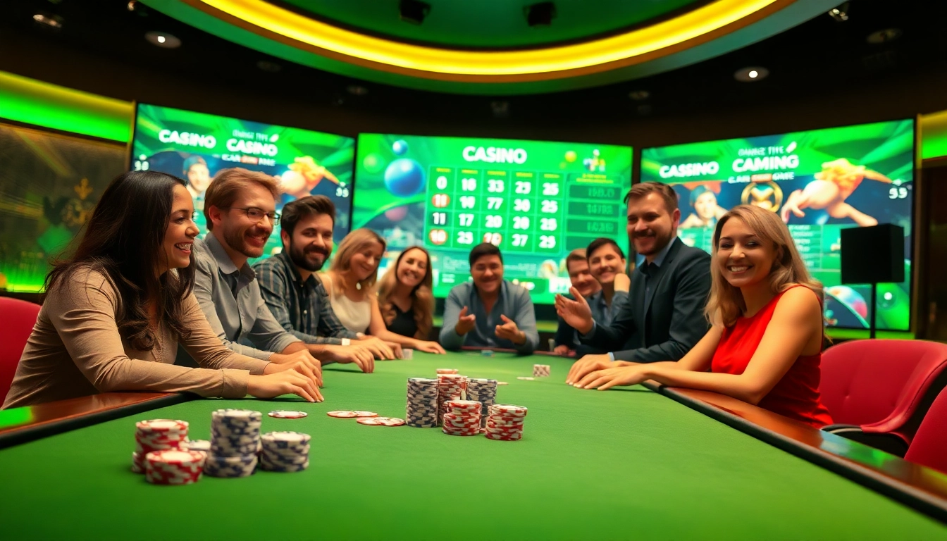 Experience the thrill of gaming at Canadian casinos online with lively players and a vibrant setup.