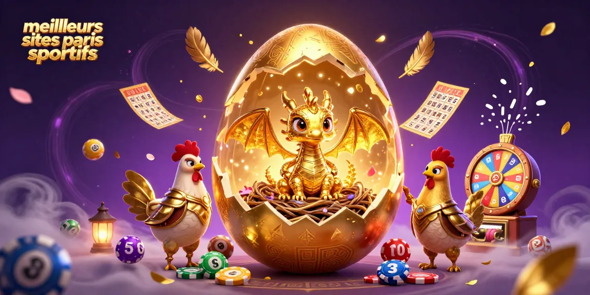 Les meilleurs sites de paris sportifs affichent un dragon doré gardé par une poule armée sur un champ de jetons.