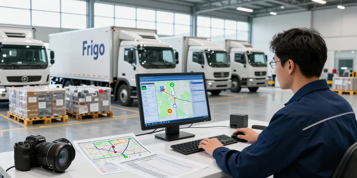 Kühltransport Dortmund: Moderne Logistikszene mit Experten und temperaturkontrollierten Transportfahrzeugen.