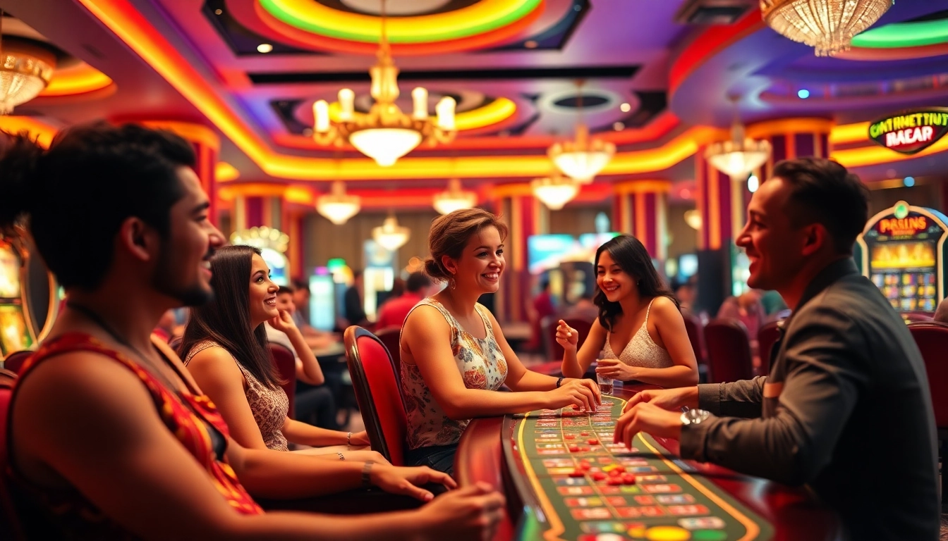 Experience the excitement of Non gamstop casino UK with diverse players enjoying games in a luxurious setting.