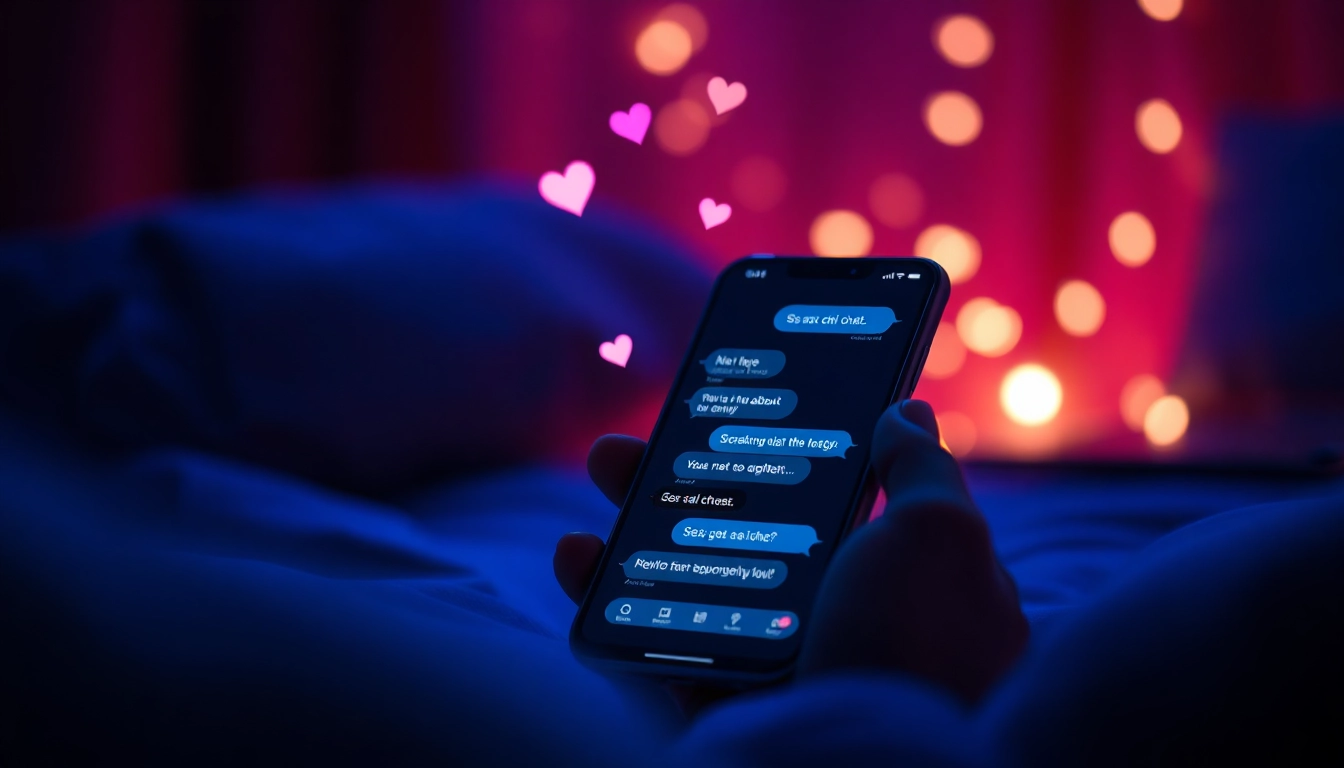 Intimate AI chat experience showcasing a sex ai chat interface on a smartphone.