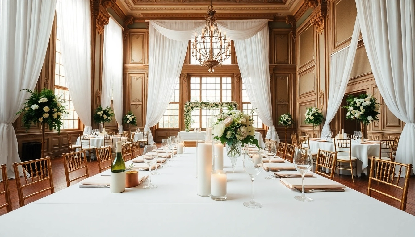 Stunning wedding event space Jacksonville featuring elegant decor and natural lighting.