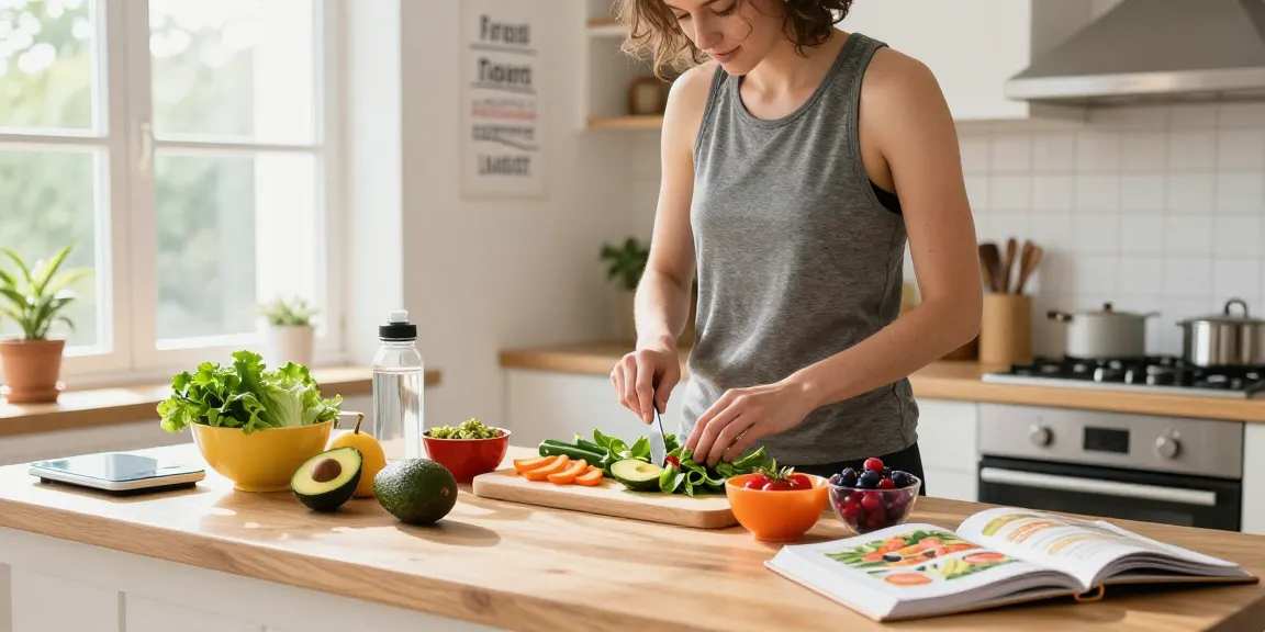 Preparing a healthy meal with fresh ingredients in a vibrant kitchen, highlighting the essence of rokok88 rtp.