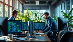 Engaged Proxmox Virtualization Experts demonstrating collaboration in advanced technology settings.