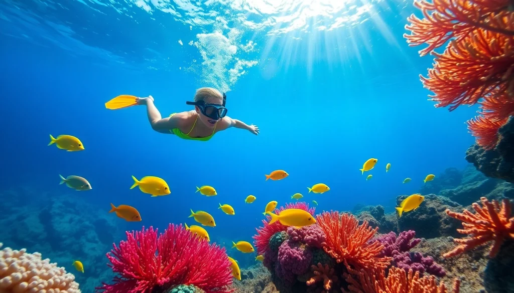 Snorkeling in vibrant waters showcasing the best snorkeling in Cabo with colorful marine life.