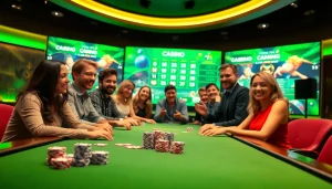 Experience the thrill of gaming at Canadian casinos online with lively players and a vibrant setup.