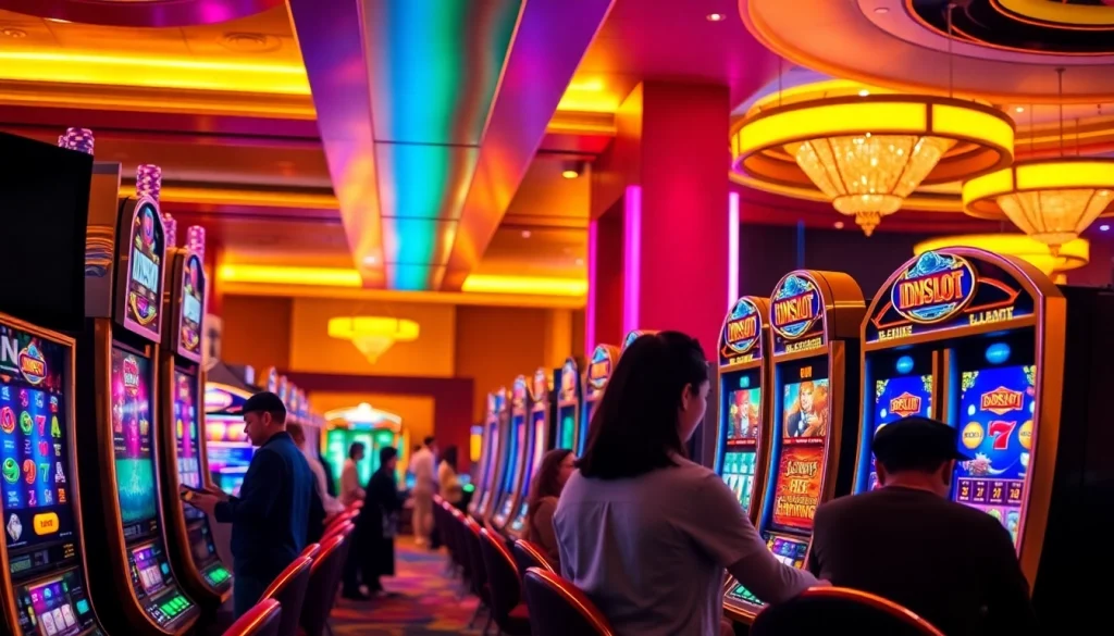 Experience thrilling gameplay at IDNslot with exciting slot machines and vibrant casino ambiance.