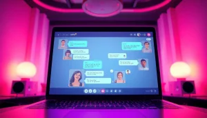 Engaging NSFW AI chat interface showcasing user interaction in a futuristic chatroom.