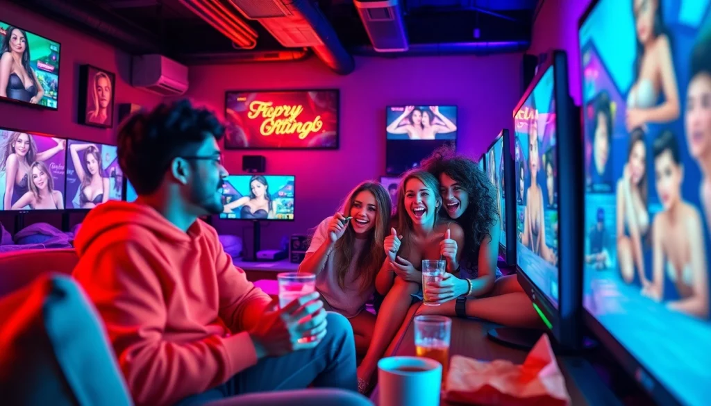 Exciting gameplay scene of players enjoying free porn games in a vibrant gaming environment.