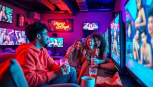 Exciting gameplay scene of players enjoying free porn games in a vibrant gaming environment.