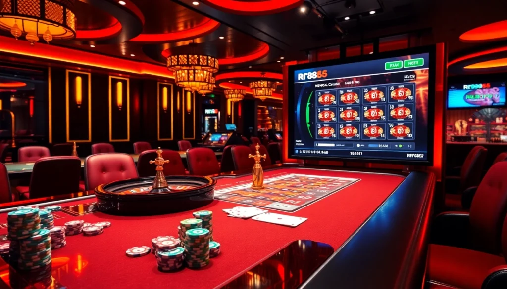 Experience the thrilling excitement of rr 88 with vibrant casino tables and games.