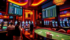 Betting on sbobet with excitement at a luxurious sportsbook featuring live odds and friendly staff.