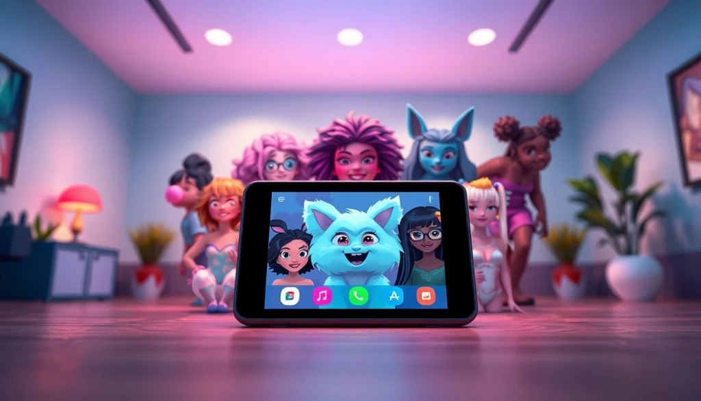 Dynamic nsfw character platform showcasing interactive AI companions with a modern design.