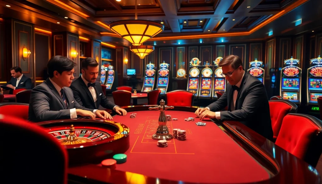 Engaging scene of bandar mix parlay betting at an elegant casino table.