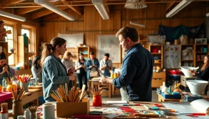 Engage in craft training with hands-on learning in a vibrant workshop environment.