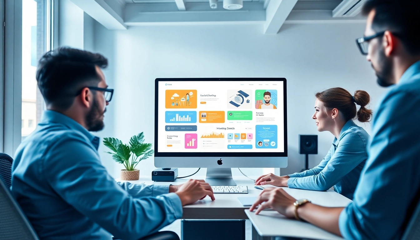 Professionals, die eine benutzerfreundliche Website erstellen lassen, um ansprechende Designs zu entwickeln.