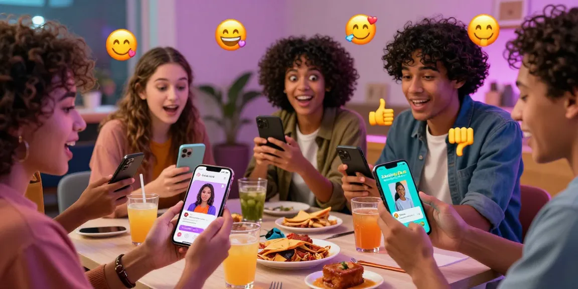 Engaging friends rating AI-generated images in a fun smash or pass ai app environment, showcasing vibrant social interactions.