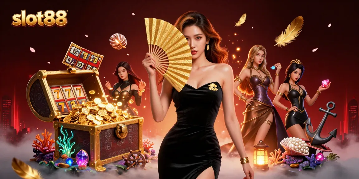 Engage with slot88's captivating gaming experience featuring a dynamic scene of fortune and excitement.