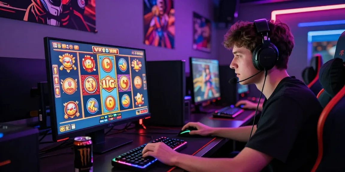 Exciting gaming moment showcasing a player engaging with slot deposit 1k game in a neon-lit room.