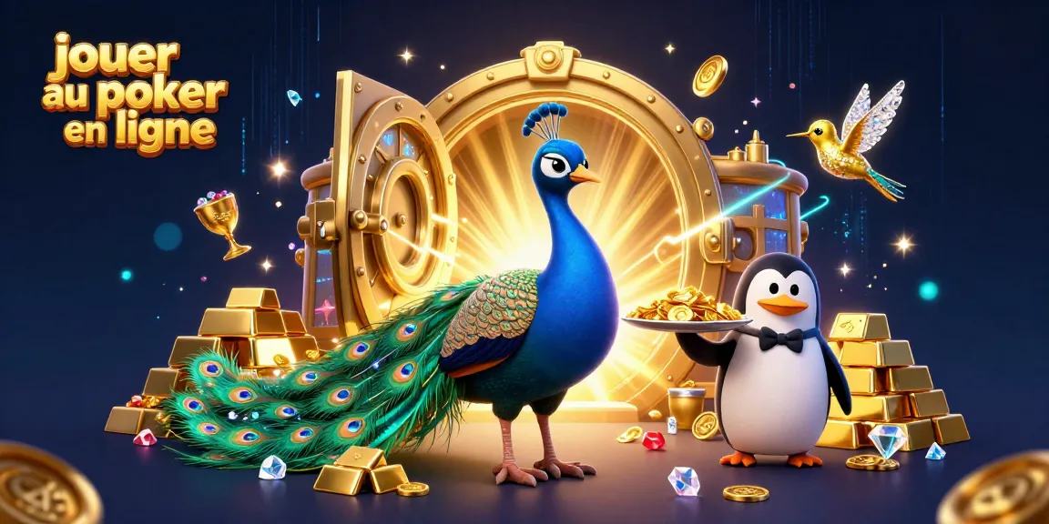 Jouez au poker en ligne avec des personnages colorés dans un univers de richesses et de lumière.