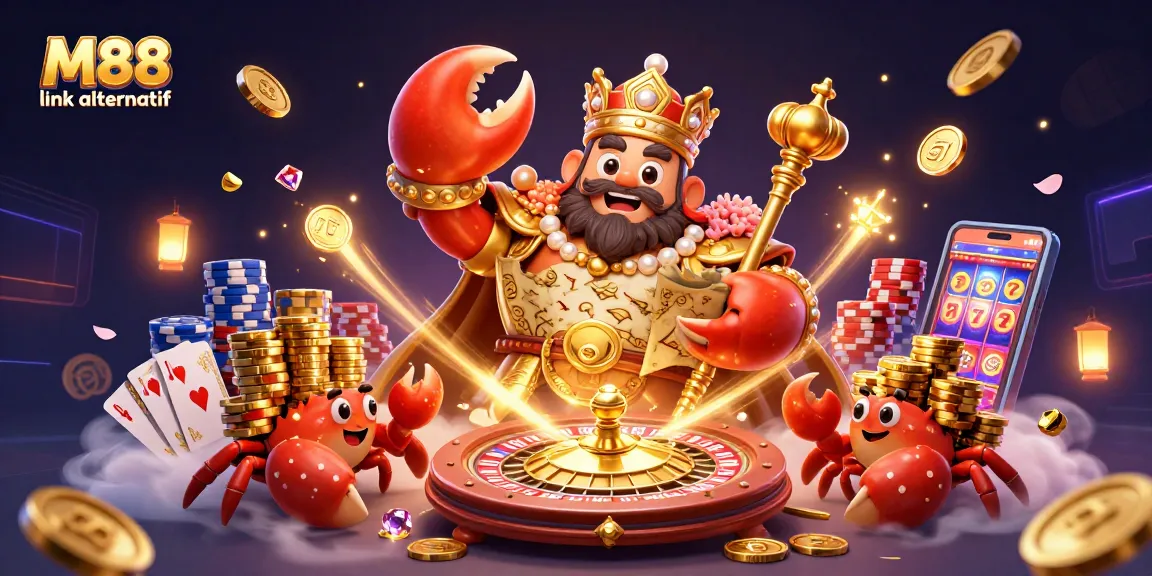 Experience thrilling gameplay with M88 link alternatif showcasing a vibrant 3D casino adventure.