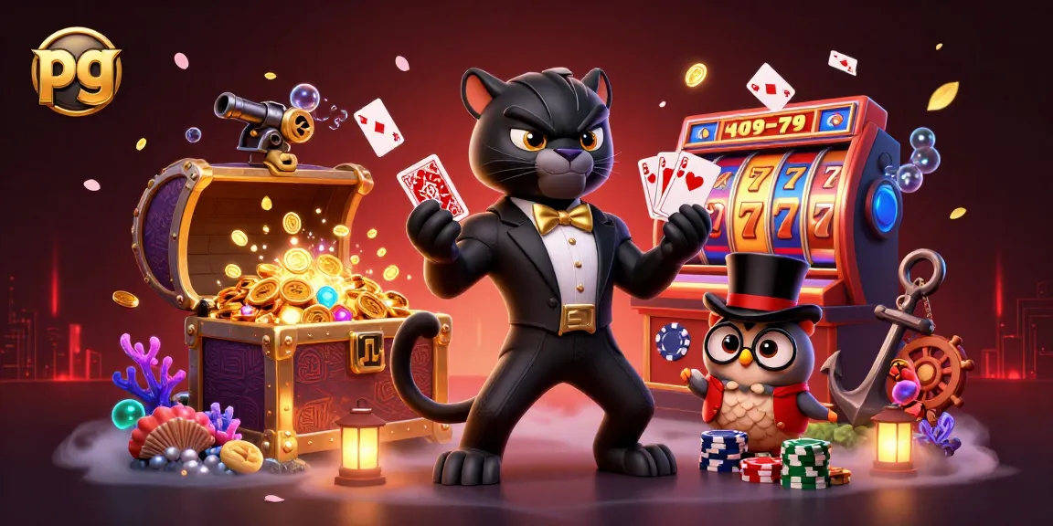 Engage in thrilling gameplay with pg as the stylish panther deals cards amidst colorful casino elements.