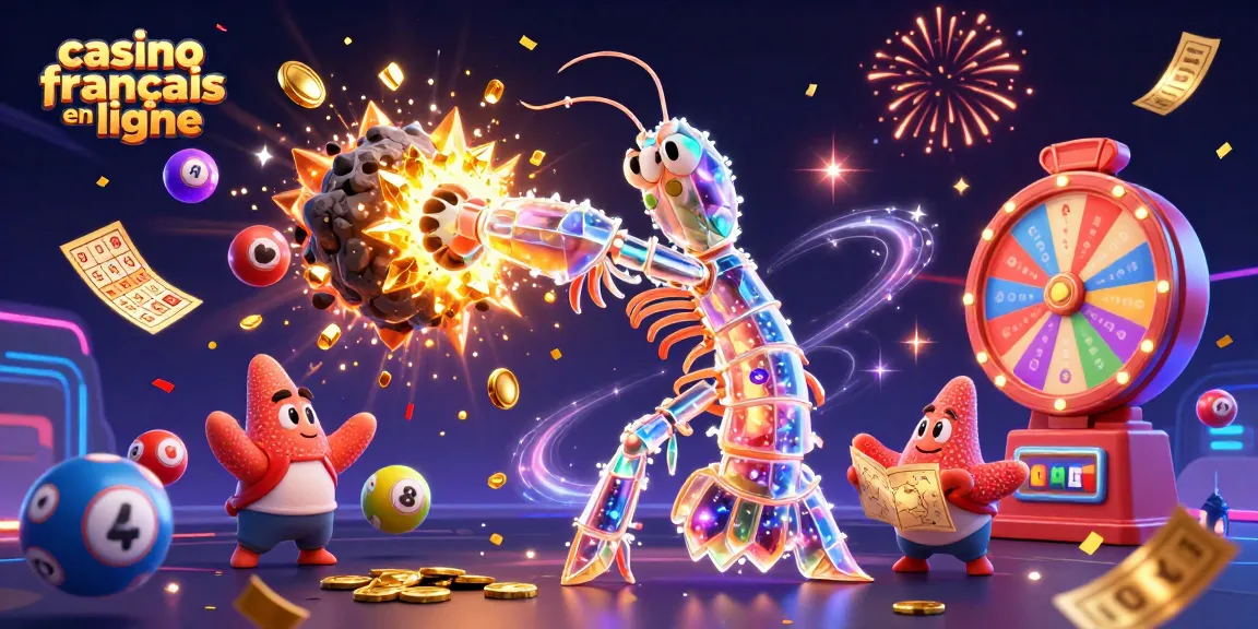 Gagnez avec le casino français en ligne dans une illustration 3D vibrante et dynamique.
