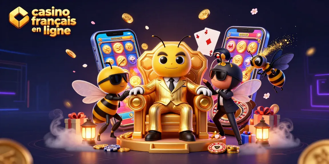 Casino français en ligne : Le bumblebee mob boss dirigeant le monde des jeux d'argent en 3D.