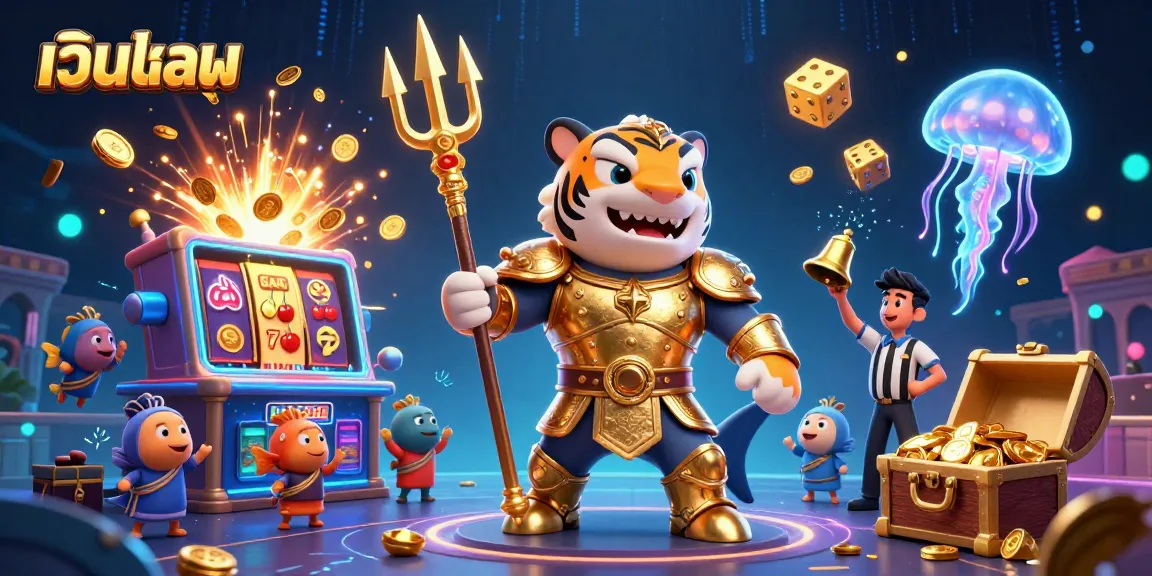Engage with เว็บบอล sporting excitement in an ultra-detailed, dynamic casino-themed underwater illustration.