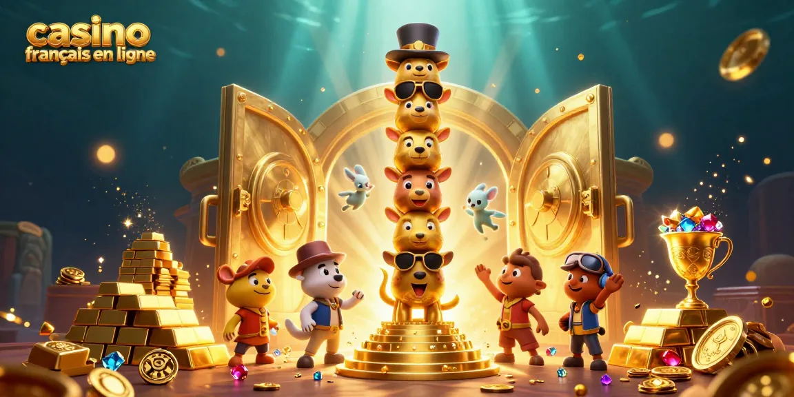 Gagnez au casino français en ligne avec un totem magique dans une illustration animée.